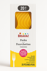 Sunshine Yellow Plastic Forks - 20 Pack